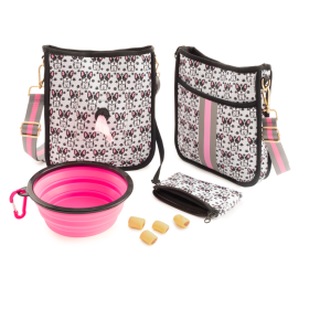 "Oh la la" French Bulldog Dog Walking Messenger Bag Set