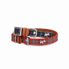 Highland Tartan Dog Collar (Red, Blue)