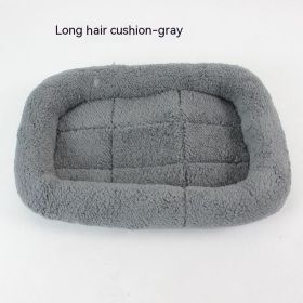 Teddy Bichon Cage Mat Small And Medium Dog Mat TeddyPomeranian Cotton Cushion (Option: Gray Long Hair-M Medium About 54X40CM)