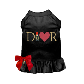 Glitter Dior-able Lipstick Dog Dress (size: small)