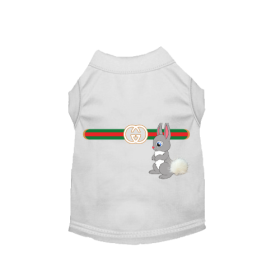 Gucchewi Bunny- Dog Shirt (Color: White, size: medium)