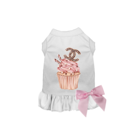 Chewnel Cupcake Dress (Color: White, size: 2X Large)