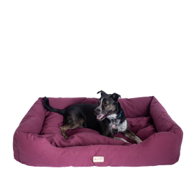 Armarkat Bolstered Dog Bed, Burgundy,In M/L/XL 3 Sizes (size: M)