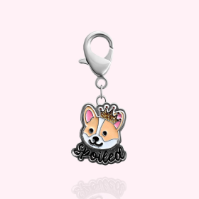 "Spoiled" Dog Collar Charm (Color: Silver)