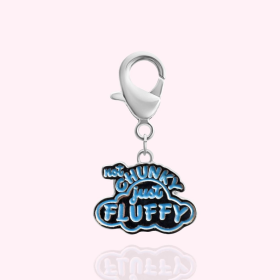 "Not Chunky Just Fluffy" Dog Collar Charm (Color: Silver)