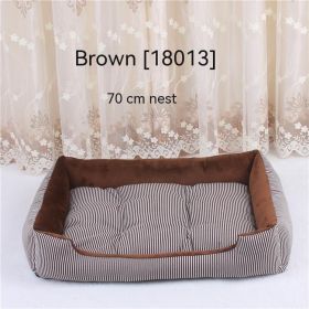 Kennel Pet Supplies Large Dog Bed (Option: Brown Stripes-90cm)