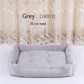 Kennel Pet Supplies Large Dog Bed (Option: Gray Stripes-70cm)