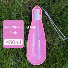 Pet Cups Outdoor Portable Folding (Option: Pink 450ml)