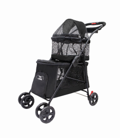 Double Decker Pet Stroller (Color: black)