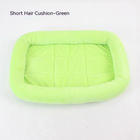 Teddy Bichon Cage Mat Small And Medium Dog Mat TeddyPomeranian Cotton Cushion (Option: Crystal Velvet Green-M Medium About 54X40CM)