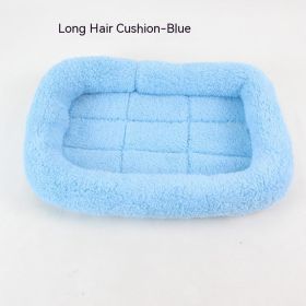 Teddy Bichon Cage Mat Small And Medium Dog Mat TeddyPomeranian Cotton Cushion (Option: Sky Blue Long Hair-XL Extra Large 9050cm)