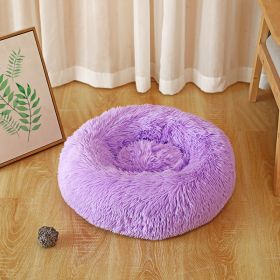 Pet Kennel Plush Long Wool (Option: Purple-50cm550k)