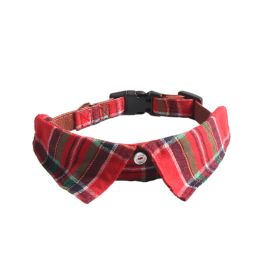 Pet Supplies Gentleman Dog Collar Bow Tie Detachable (Option: Christmas Red-M)