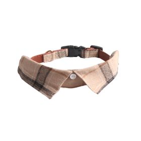 Pet Supplies Gentleman Dog Collar Bow Tie Detachable (Option: Brown-S)