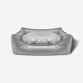 Leather Faux Leather Waterproof Kennel Pet Bed Sofa Cat Nest Supplies (Option: Light Gray-L84x62x20cm)