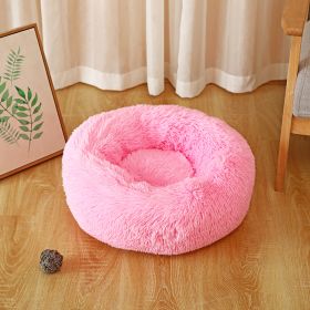 Pet Kennel Plush Long Wool (Option: Bright Pink-40cm300k)