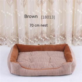 Kennel Pet Supplies Large Dog Bed (Option: Brown Stripes-60cm)