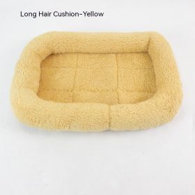 Teddy Bichon Cage Mat Small And Medium Dog Mat TeddyPomeranian Cotton Cushion (Option: Yellow Long Hair-XL Extra Large 9050cm)