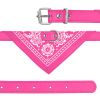 Adjustable Bandana Leather Pet Collar Triangle Scarf