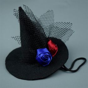 Halloween Pet Hat Non-woven Creative (Option: Black Lace Rose)