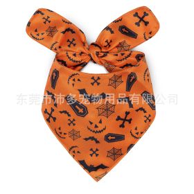 Pet Triangle Halloween Dog Saliva Towel Double Layer (Option: Halloween Bat-L)