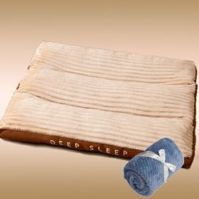 Four Seasons Removable And Washable Kennel (Option: Birch Tea Color Plus Blanket-65X50X7cm)