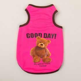 Breathable Thin Pet Clothes Summer Puppy Clothes Cat Clothes Dog Vest (Option: Rose Red-XXL)